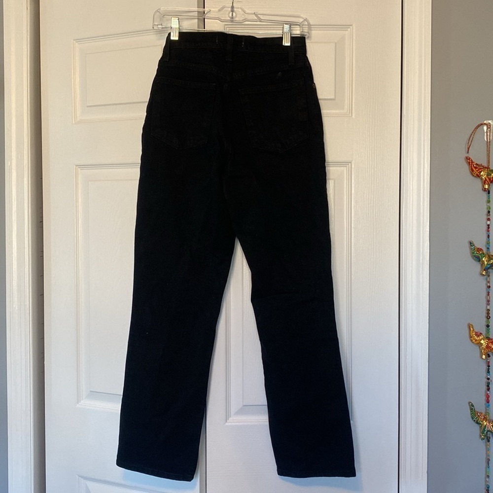 NWT A&F The 90s Straight Ultra High Rise Curve Love black sz 26/2 Short - Picture 4 of 7